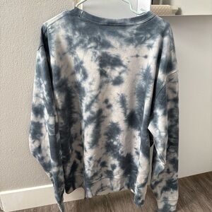 Champion Women's Crewneck Sweater - Blue and White Tie-Dye